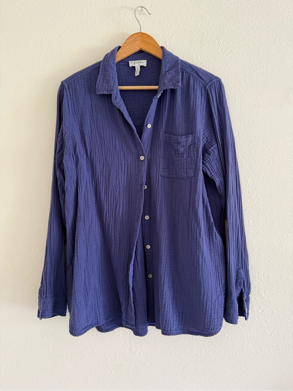 Jessica Simpson Royal Button-Down Textured gauze shirt